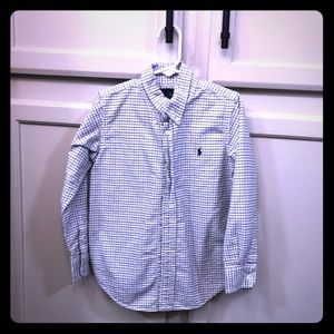4/$30 Blue Plaid Ralph Lauren Button Down Shirt